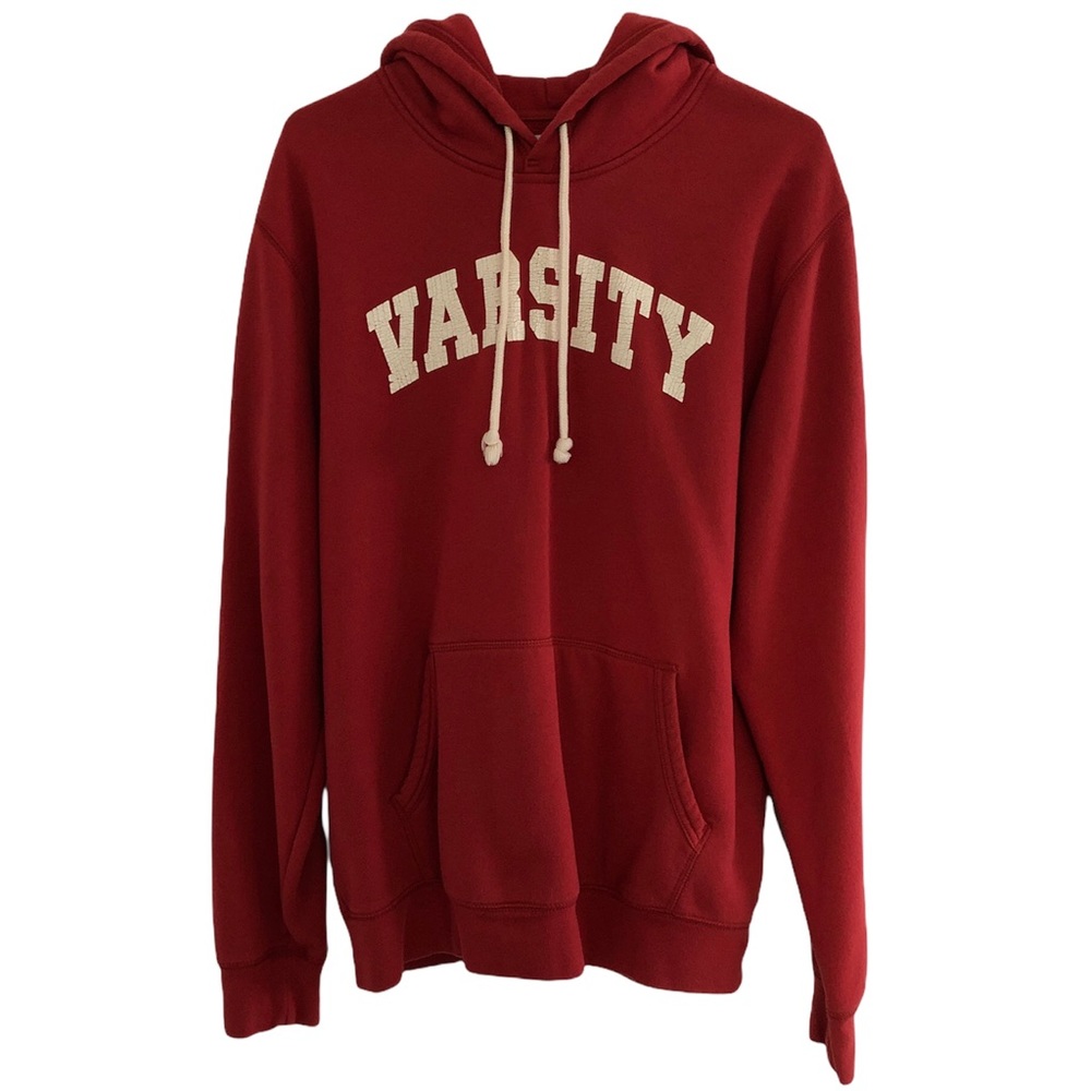 Men Old Navy Red-Orange Pullover Hoodie, Size Large